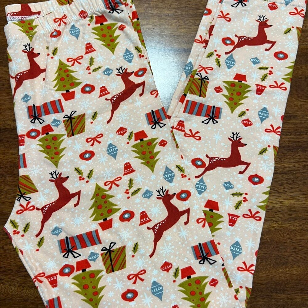 New Kids Girls 2 Pack Butter Soft Leggings Paris Holiday Christmas Sz Small 2-6 - Picture 2 of 2